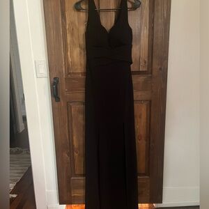 Long black dress with slit